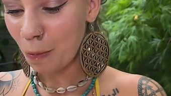 Indica Flower'S Exclusive Video Features Busty Hippie In A Hot Tub Blowjob And Cumshot