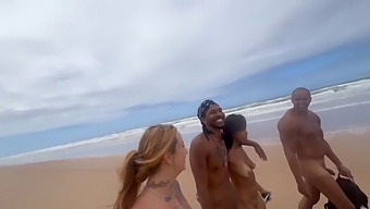Nudist Beach Threesome With Hot Friends And Homemade Video